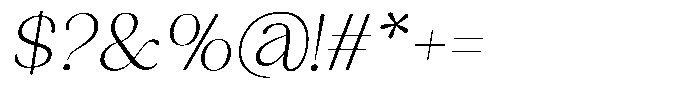 Sharink Slant Extra Light Font OTHER CHARS