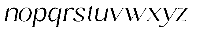 Sharink Slant Light Expanded Font LOWERCASE
