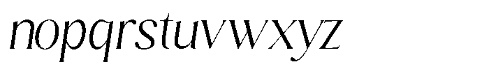 Sharink Slant Light Semi Condensed Font LOWERCASE