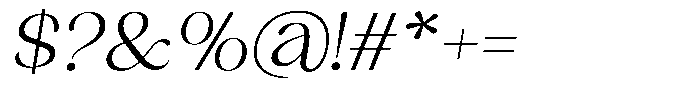 Sharink Slant Light Semi Expanded Font OTHER CHARS