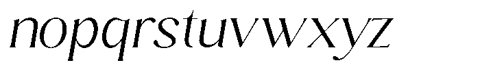 Sharink Slant Light Semi Expanded Font LOWERCASE