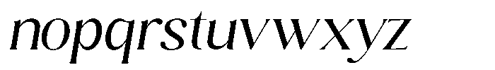 Sharink Slant Semi Expanded Font LOWERCASE