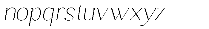 Sharink Slant Thin Semi Expanded Font LOWERCASE