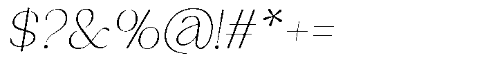 Sharink Slant Thin Font OTHER CHARS