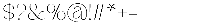 Sharink Thin Font OTHER CHARS