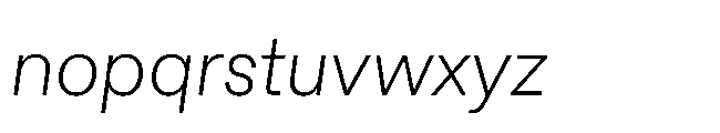 Sharp Earth Thai Light Italic Font LOWERCASE