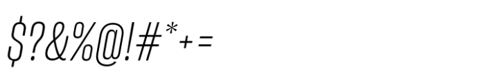 Sharp Grotesk Latin Light Italic 12 Font OTHER CHARS