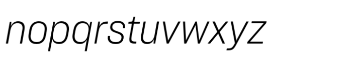 Sharp Grotesk Latin Light Italic 17 Font LOWERCASE