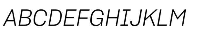 Sharp Grotesk Latin Light Italic 19 Font UPPERCASE