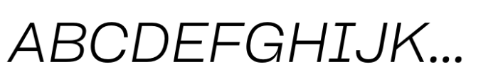 Sharp Grotesk Latin Light Italic 21 Font UPPERCASE