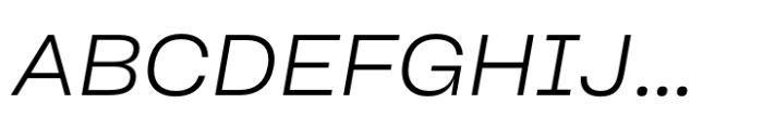 Sharp Grotesk Latin Light Italic 22 Font UPPERCASE