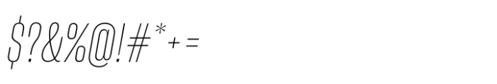 Sharp Grotesk Latin Thin Italic 11 Font OTHER CHARS