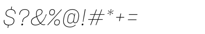 Sharp Grotesk Latin Thin Italic 18 Font OTHER CHARS