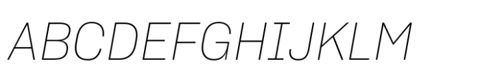 Sharp Grotesk Latin Thin Italic 18 Font UPPERCASE
