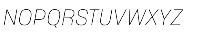 Sharp Grotesk Latin Thin Italic 18 Font UPPERCASE