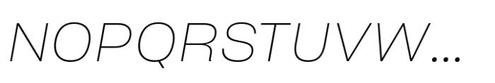 Sharp Grotesk Latin Thin Italic 21 Font UPPERCASE