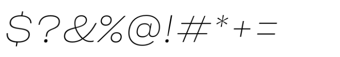 Sharp Grotesk Latin Thin Italic 22 Font OTHER CHARS