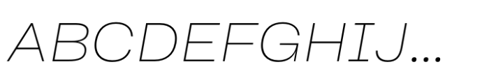 Sharp Grotesk Latin Thin Italic 22 Font UPPERCASE