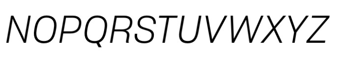 Sharp Grotesk Paneuropean Light Italic 19 Font UPPERCASE