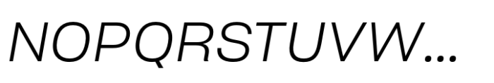 Sharp Grotesk Paneuropean Light Italic 21 Font UPPERCASE