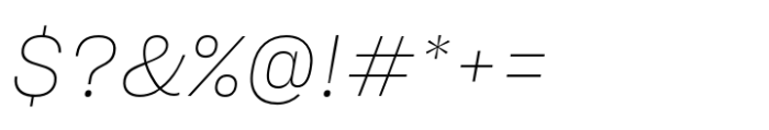 Sharp Grotesk Paneuropean Thin Italic 19 Font OTHER CHARS
