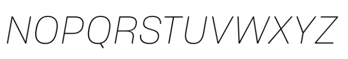 Sharp Grotesk Paneuropean Thin Italic 19 Font UPPERCASE