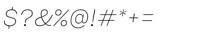 Sharp Grotesk Paneuropean Thin Italic 20 Font OTHER CHARS
