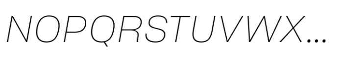 Sharp Grotesk Paneuropean Thin Italic 20 Font UPPERCASE