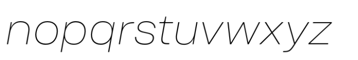 Sharp Grotesk Paneuropean Thin Italic 20 Font LOWERCASE