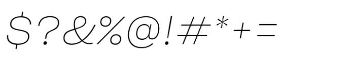 Sharp Grotesk Paneuropean Thin Italic 21 Font OTHER CHARS