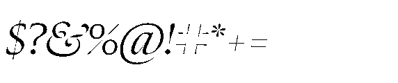 Sharp Roman Italic Font OTHER CHARS