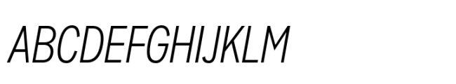 Sharp Sans Condensed Book Italic Font UPPERCASE