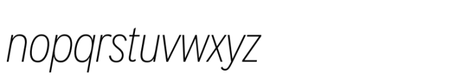 Sharp Sans Condensed Light Italic Font LOWERCASE