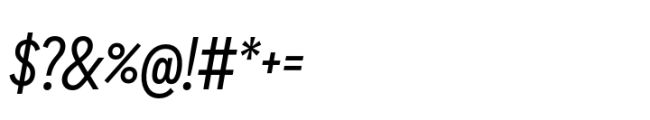 Sharp Sans Condensed Medium Italic Font OTHER CHARS