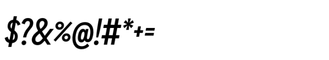 Sharp Sans Condensed SemiBold Italic Font OTHER CHARS