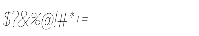 Sharp Sans Condensed Thin Italic Font OTHER CHARS
