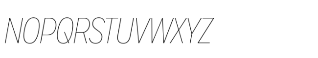 Sharp Sans Condensed Thin Italic Font UPPERCASE
