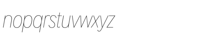 Sharp Sans Condensed Thin Italic Font LOWERCASE