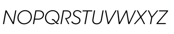 Sharp Sans Display PE Book Italic Font UPPERCASE