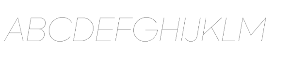Sharp Sans Display PE HairLine Italic Font UPPERCASE