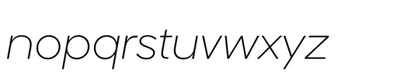 Sharp Sans Display PE Light Italic Font LOWERCASE
