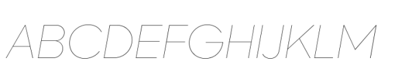 Sharp Sans Display PE Ulthin Italic Font UPPERCASE