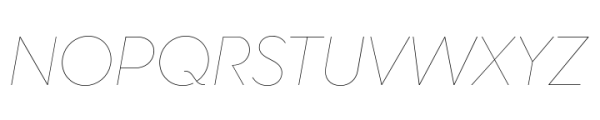 Sharp Sans Display PE Ulthin Italic Font UPPERCASE
