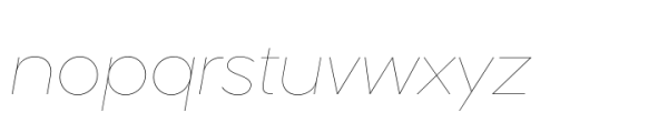 Sharp Sans Display PE Ulthin Italic Font LOWERCASE
