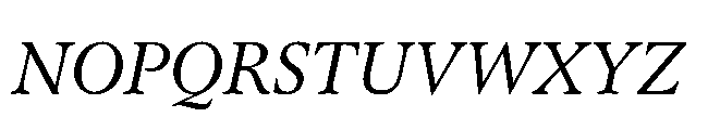 Sharp Serif Text Italic Font UPPERCASE