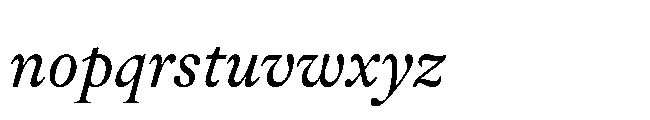 Sharp Serif Text Italic Font LOWERCASE