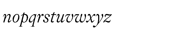 Sharp Serif Text Light Italic Font LOWERCASE