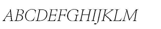 Sharp Serif Text PE Thin Italic Font UPPERCASE