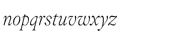 Sharp Serif Text PE Thin Italic Font LOWERCASE