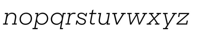 Sharp Slab Book Italic Font LOWERCASE